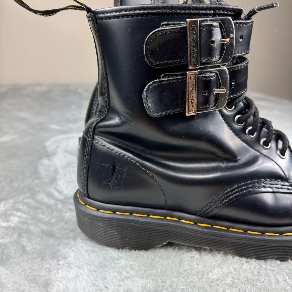 Dr. Martens Black Leather Lace Up/Zip Buckle Ankle Boots Good Condition W Wear - Picture 15 of 15